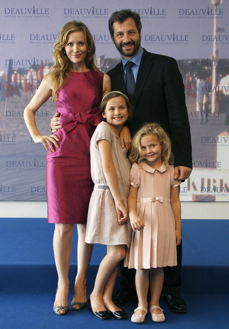 HAPPY APATOW FAMILY WHEN THE KIDS (TWO GIRLS) WERE YOUNG. 