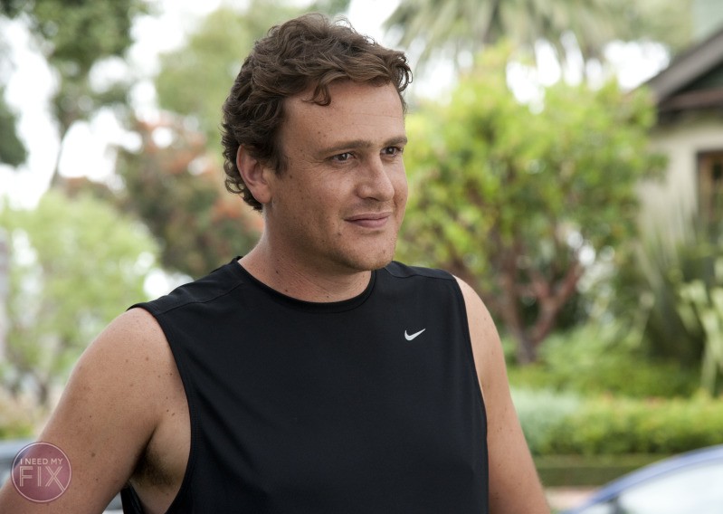 ACTOR JASON SEGEL -  SCENE IN "THIS IS 40" - WHO PLAYS FRIEND OF PAUL RUDD'S CHARACTER AND LESLIE MANN'S CHARACTER'S PERSONAL FITNESS TRAINER. 