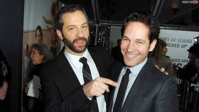 JUDD APATOW AND PAUL RUDD TOGETHER AT MOVIE PREMIERE.