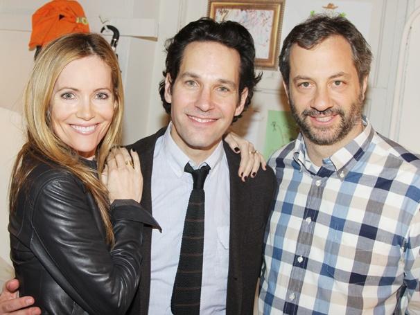 CAST -  (LEFT TO RIGHT IN ORDER) LESILE MANN, PAUL RUDD, JUDD APATOW (DIRECTOR)