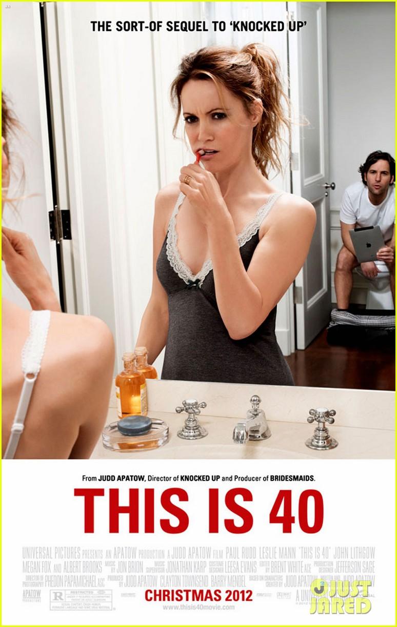 LESILE MANN - "THIS IS 40" MOVIE POSTER OF HER BRUSHING HER TEETH.