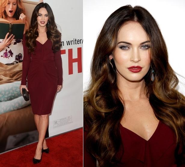 WOW ACTRESS MEGAN FOX WEARING A SEXY MAROON COLOR DRESS. 