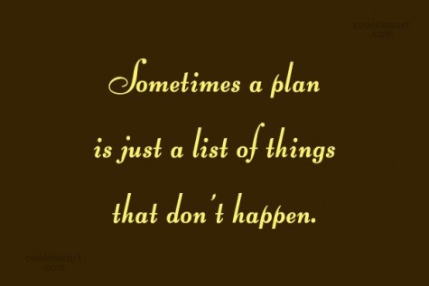 A Plan is Just a Plan